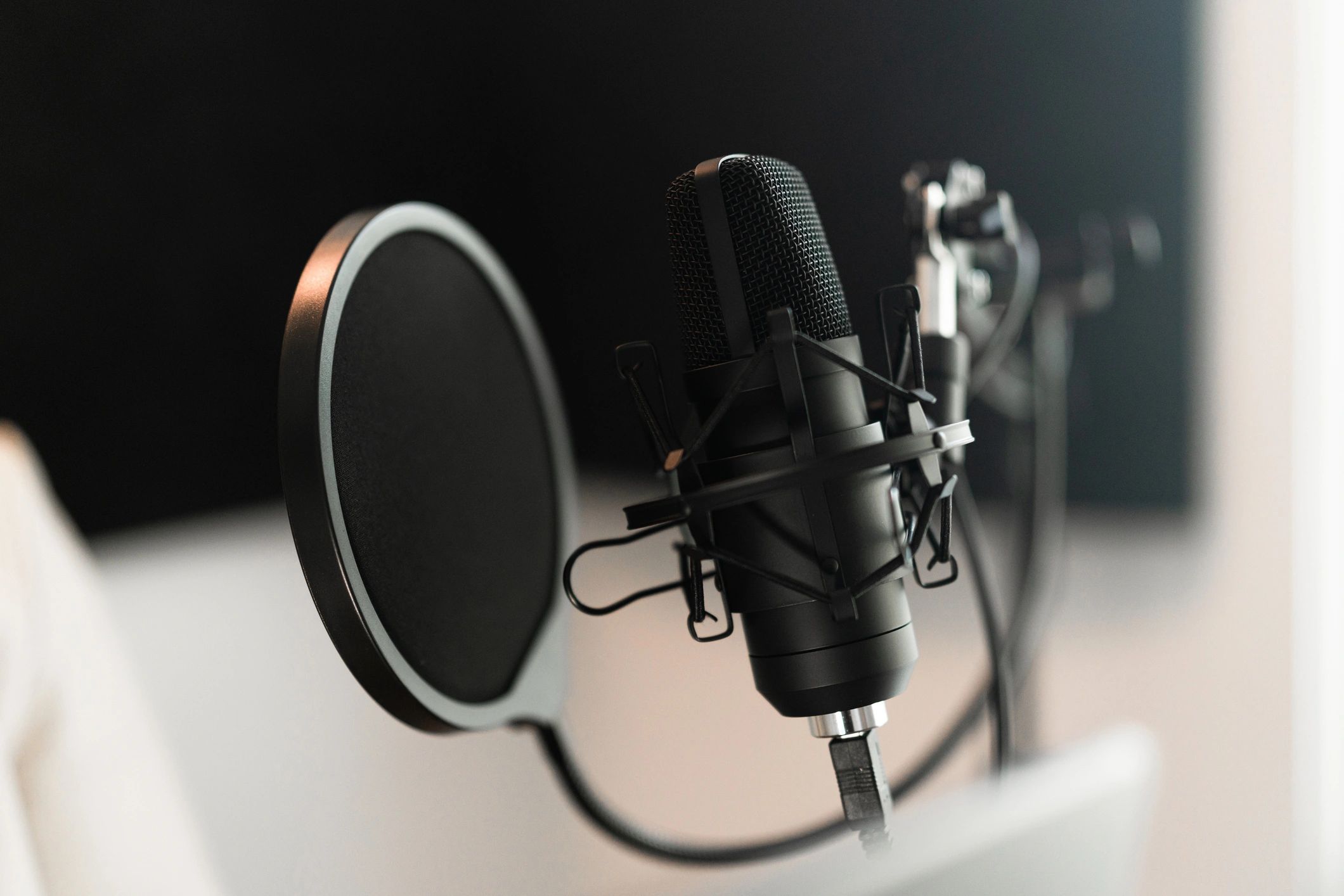 Microphone prepared for a recorded interview