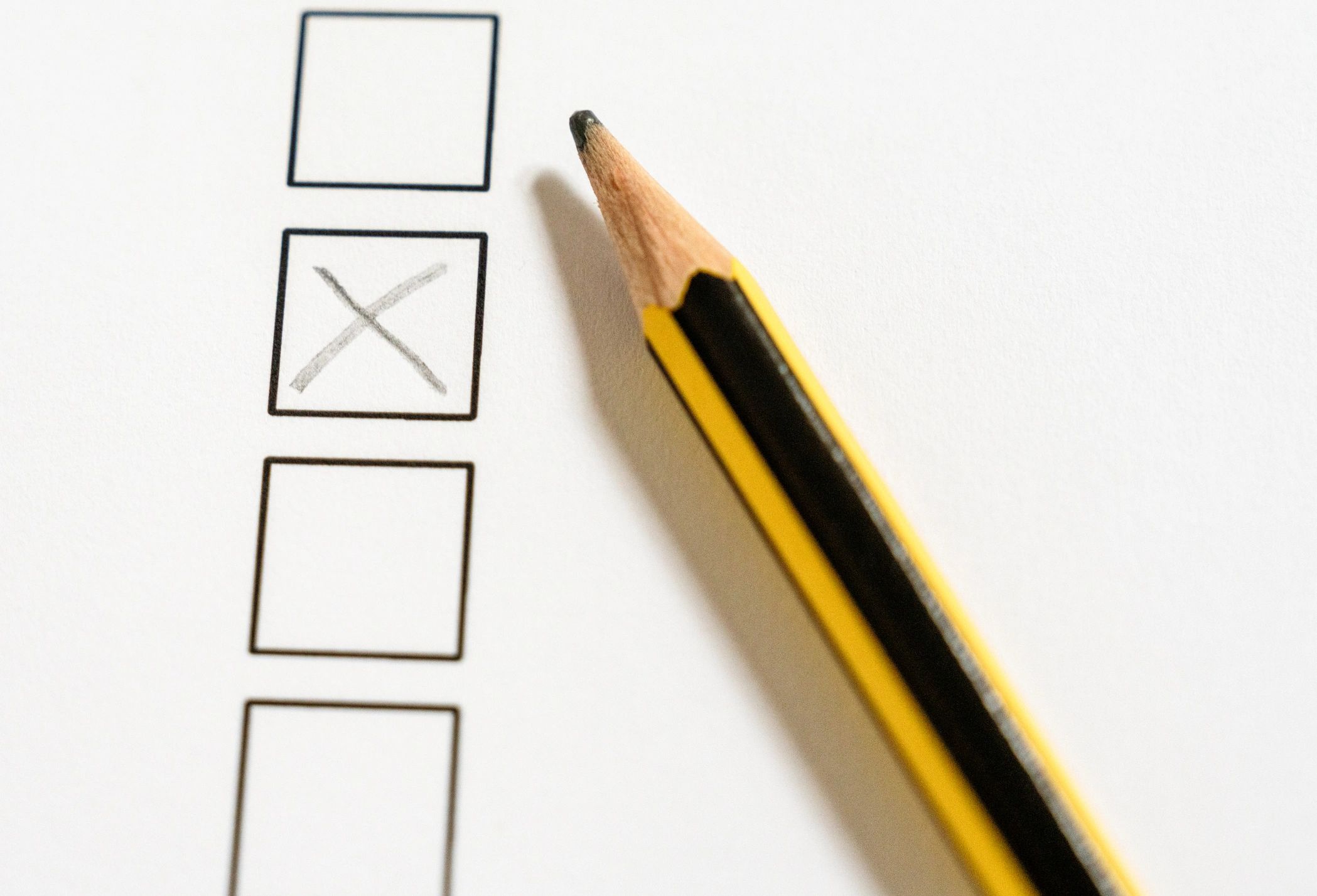 Voting ballot representing democratic participation